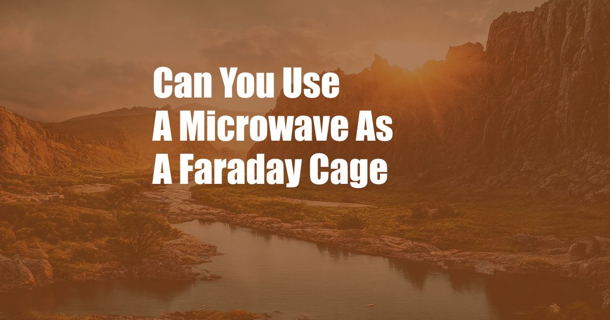 Can You Use A Microwave As A Faraday Cage