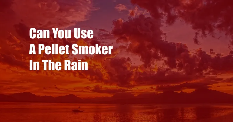 Can You Use A Pellet Smoker In The Rain