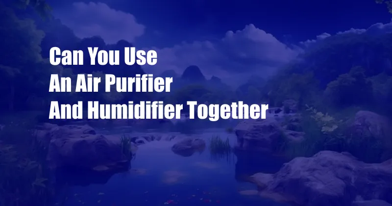 Can You Use An Air Purifier And Humidifier Together