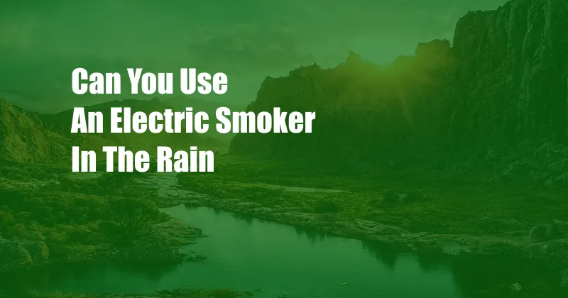 Can You Use An Electric Smoker In The Rain