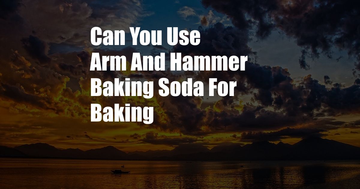 Can You Use Arm And Hammer Baking Soda For Baking