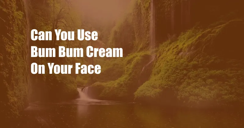 Can You Use Bum Bum Cream On Your Face