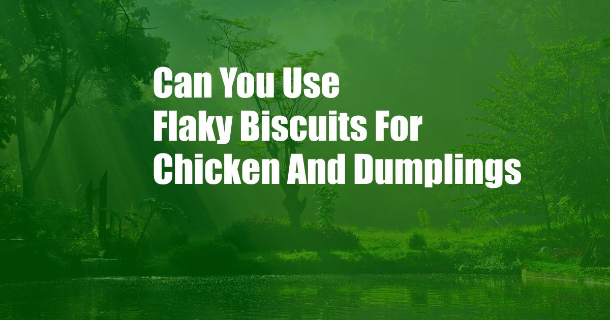 Can You Use Flaky Biscuits For Chicken And Dumplings