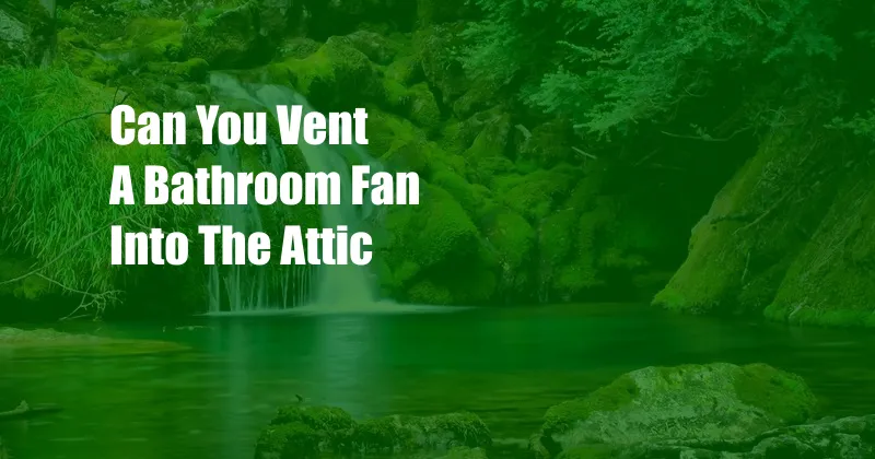 Can You Vent A Bathroom Fan Into The Attic