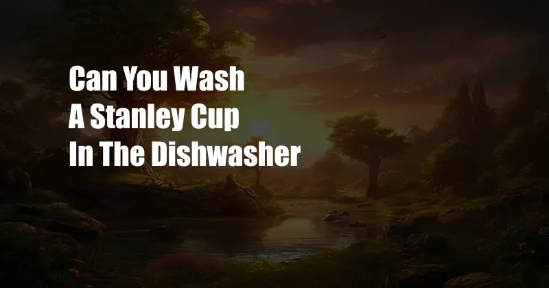 Can You Wash A Stanley Cup In The Dishwasher