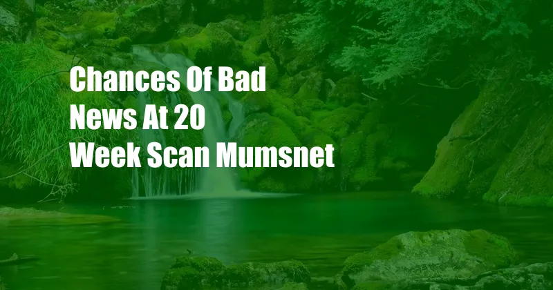 Chances Of Bad News At 20 Week Scan Mumsnet