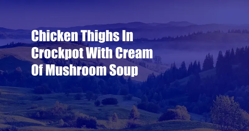 Chicken Thighs In Crockpot With Cream Of Mushroom Soup