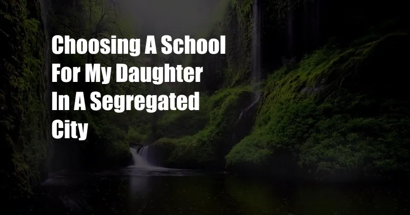 Choosing A School For My Daughter In A Segregated City