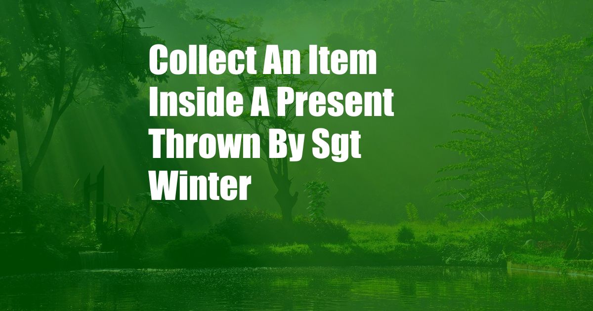 Collect An Item Inside A Present Thrown By Sgt Winter