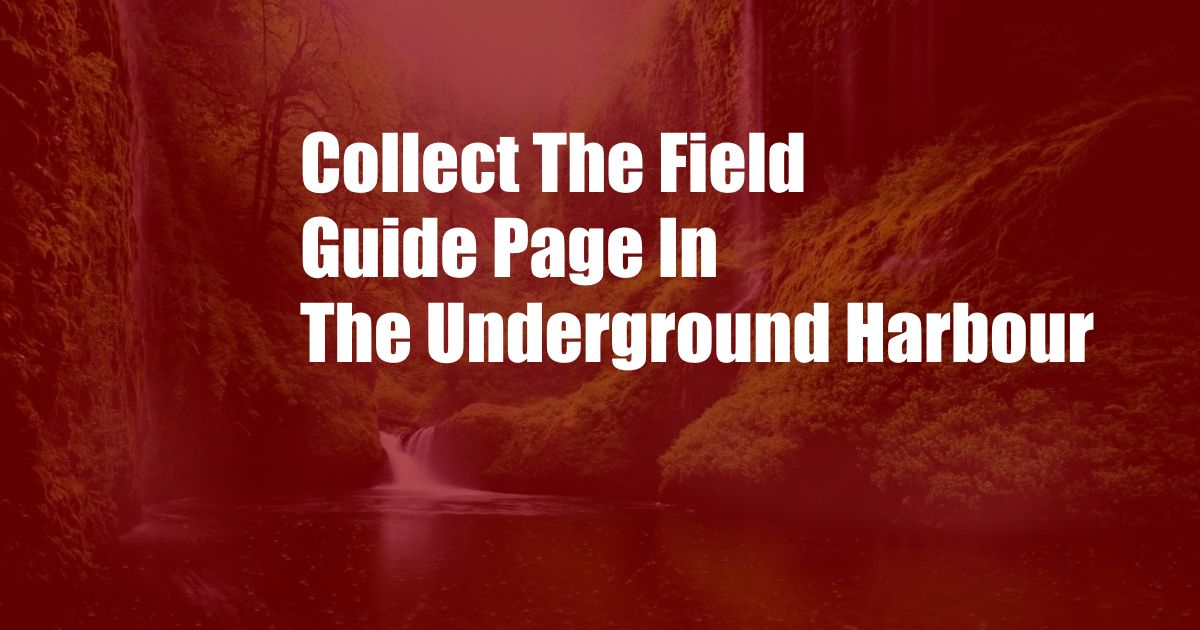Collect The Field Guide Page In The Underground Harbour