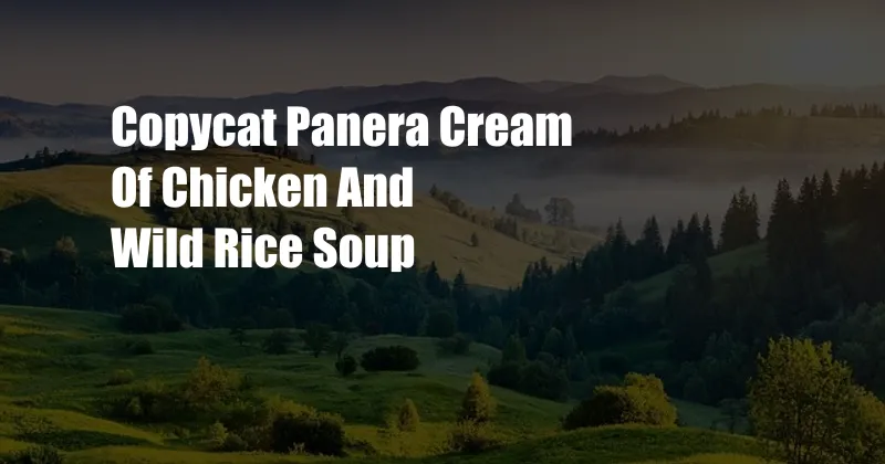 Copycat Panera Cream Of Chicken And Wild Rice Soup