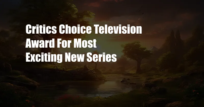 Critics Choice Television Award For Most Exciting New Series