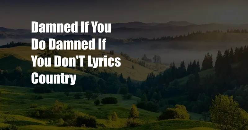 Damned If You Do Damned If You Don'T Lyrics Country