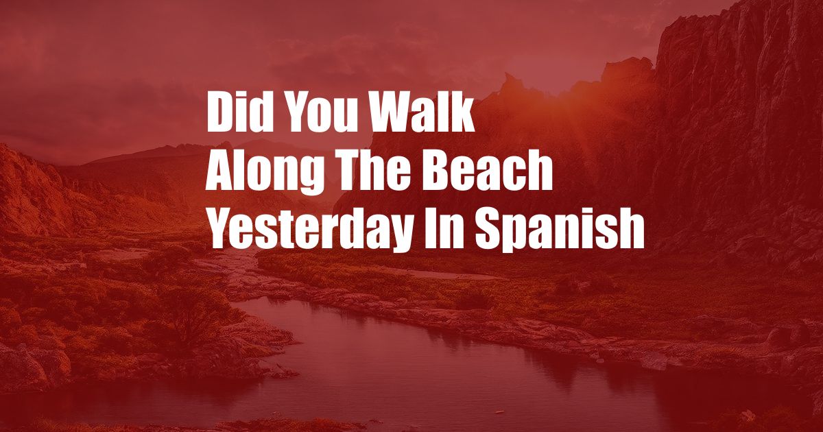 Did You Walk Along The Beach Yesterday In Spanish