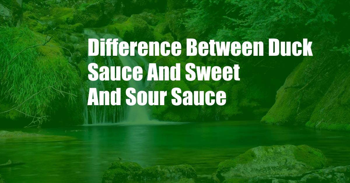 Difference Between Duck Sauce And Sweet And Sour Sauce