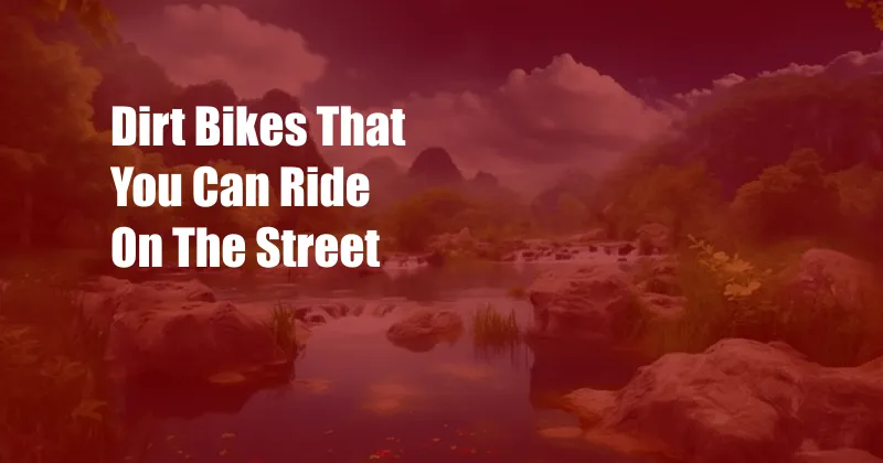Dirt Bikes That You Can Ride On The Street