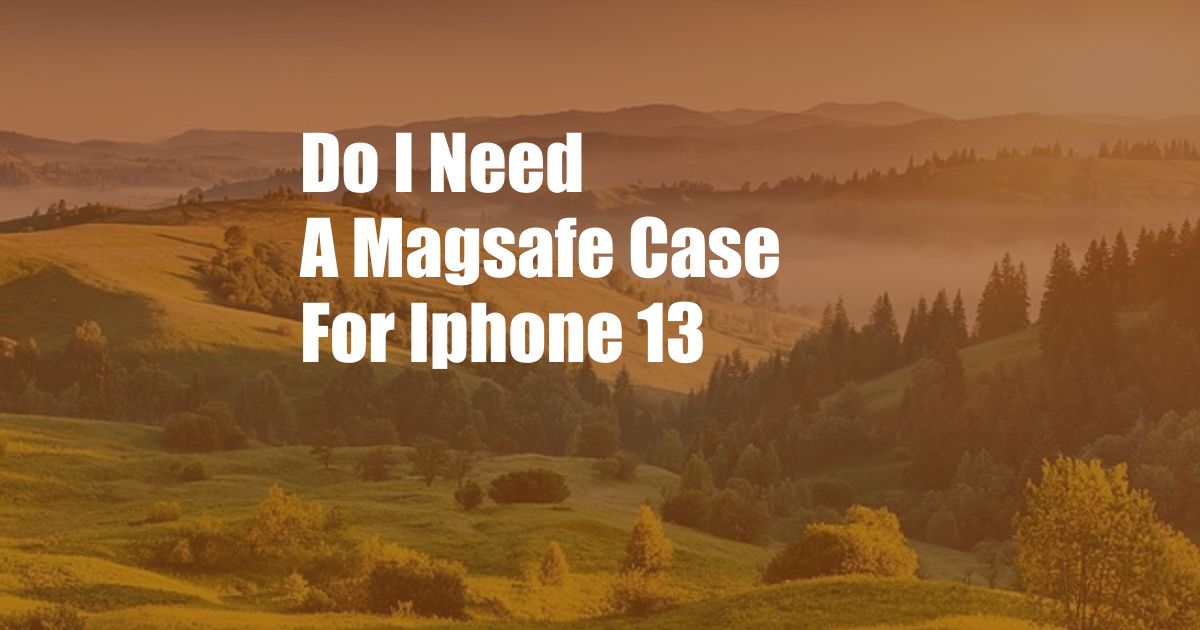 Do I Need A Magsafe Case For Iphone 13