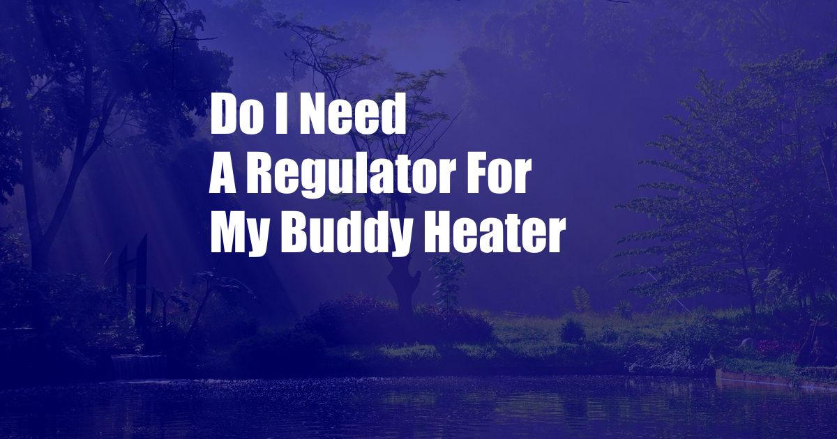 Do I Need A Regulator For My Buddy Heater
