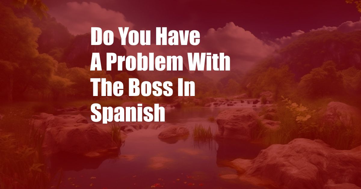 Do You Have A Problem With The Boss In Spanish