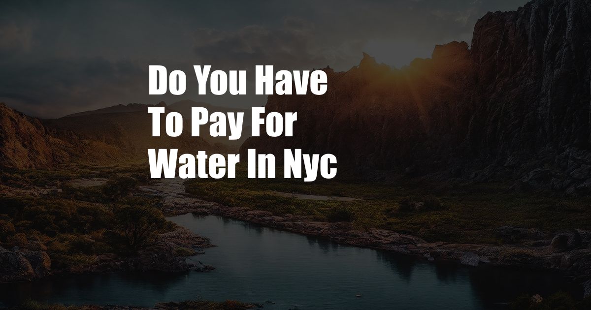 Do You Have To Pay For Water In Nyc