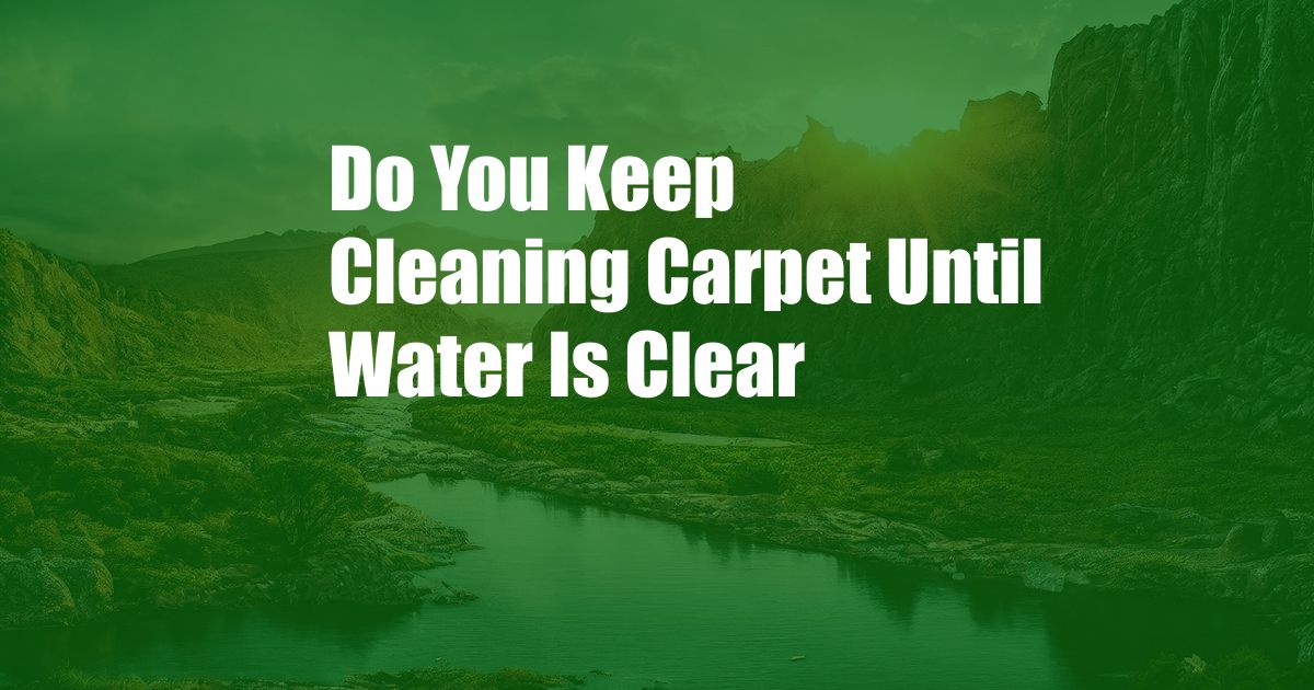 Do You Keep Cleaning Carpet Until Water Is Clear