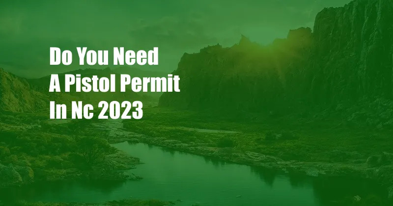 Do You Need A Pistol Permit In Nc 2023