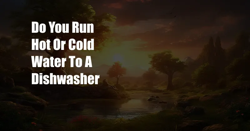 Do You Run Hot Or Cold Water To A Dishwasher