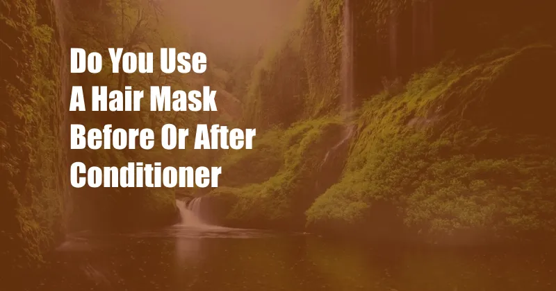Do You Use A Hair Mask Before Or After Conditioner