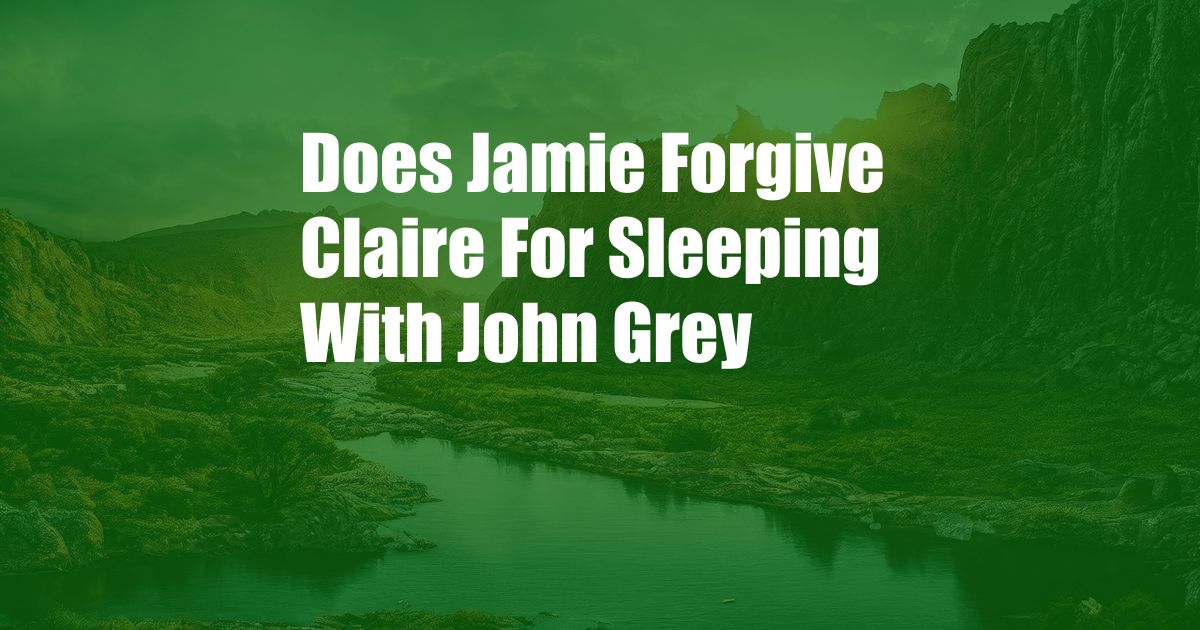 Does Jamie Forgive Claire For Sleeping With John Grey