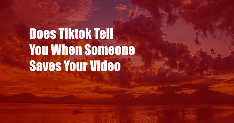 Does Tiktok Tell You When Someone Saves Your Video