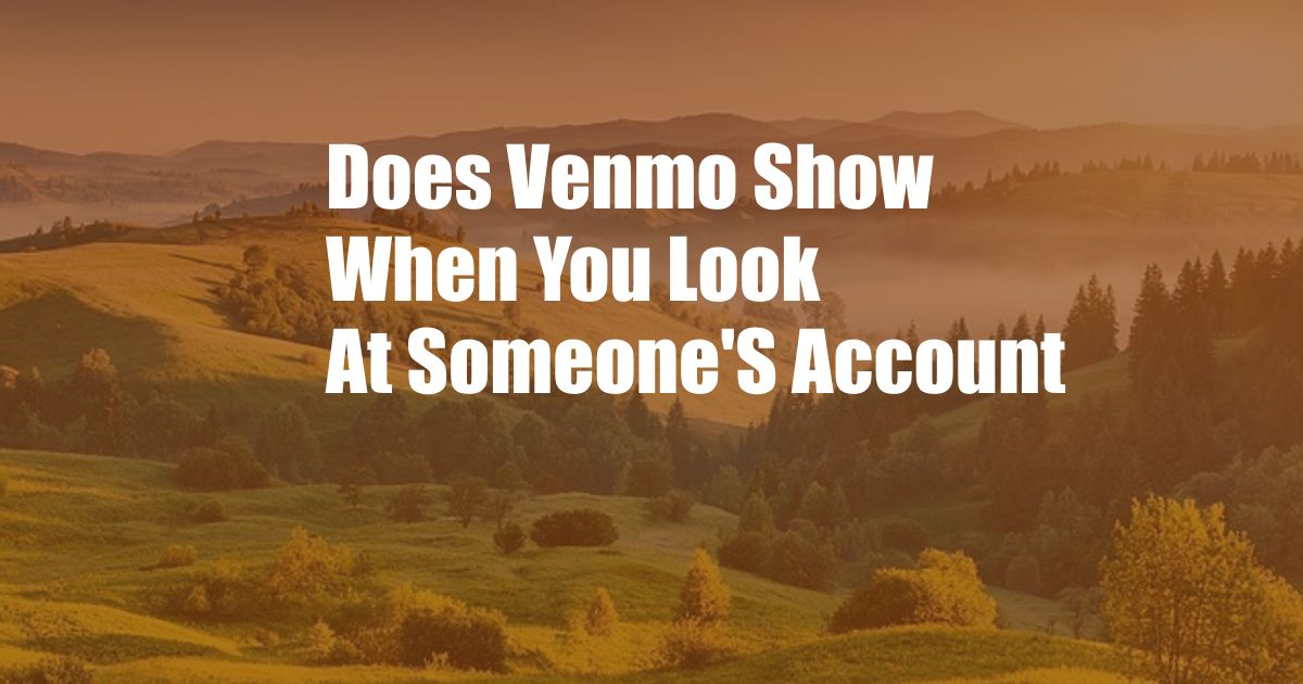 Does Venmo Show When You Look At Someone'S Account