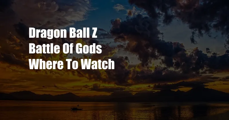 Dragon Ball Z Battle Of Gods Where To Watch