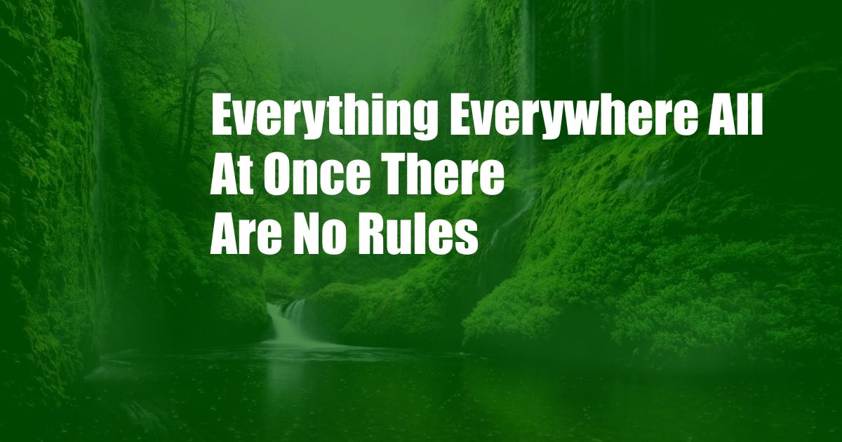 Everything Everywhere All At Once There Are No Rules