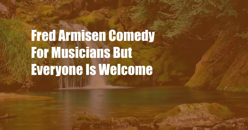 Fred Armisen Comedy For Musicians But Everyone Is Welcome