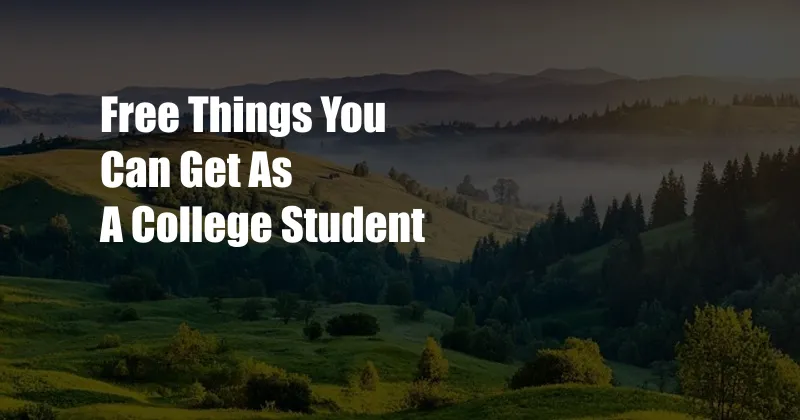 Free Things You Can Get As A College Student