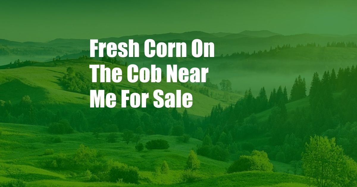 Fresh Corn On The Cob Near Me For Sale