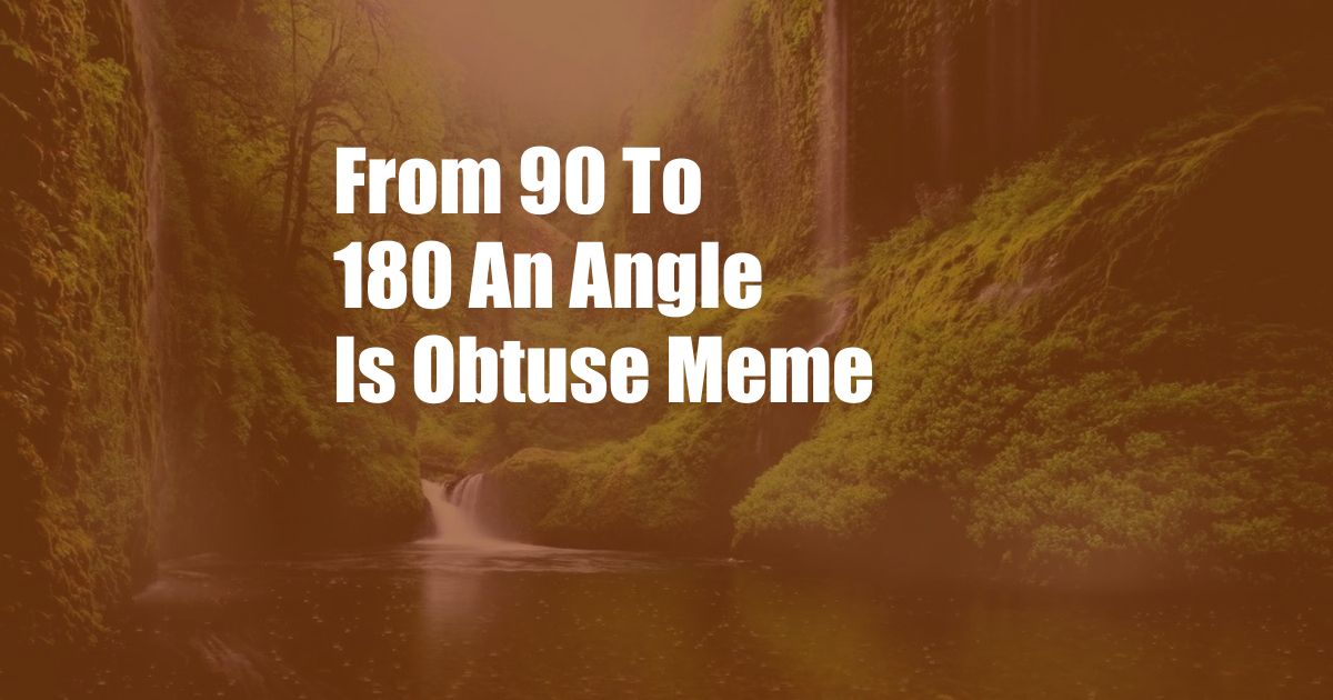 From 90 To 180 An Angle Is Obtuse Meme