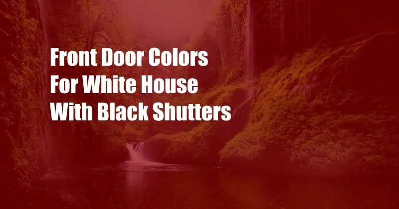 Front Door Colors For White House With Black Shutters