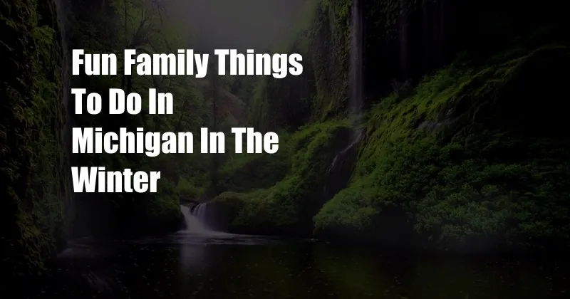 Fun Family Things To Do In Michigan In The Winter