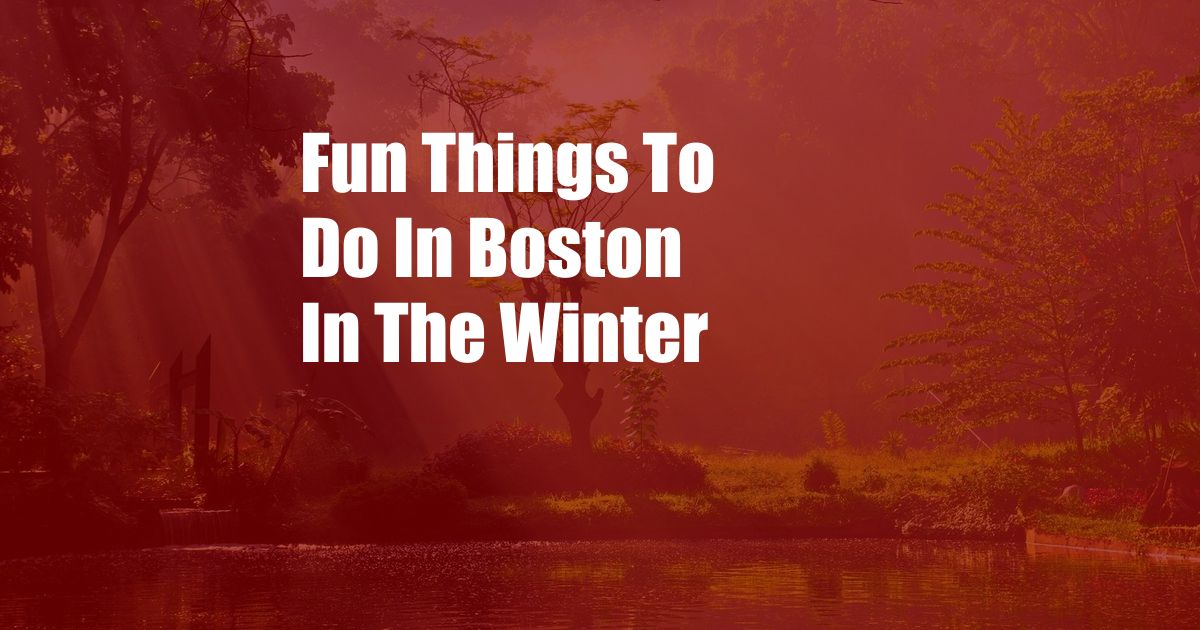 Fun Things To Do In Boston In The Winter