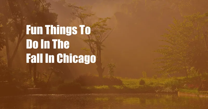 Fun Things To Do In The Fall In Chicago