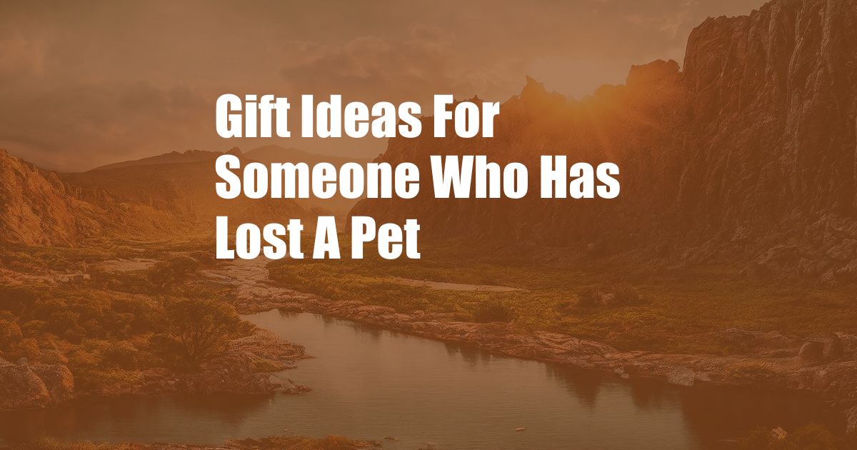 Gift Ideas For Someone Who Has Lost A Pet