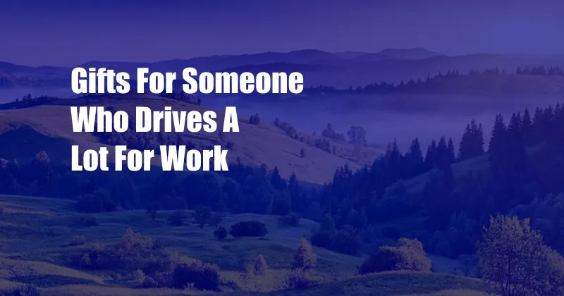 Gifts For Someone Who Drives A Lot For Work