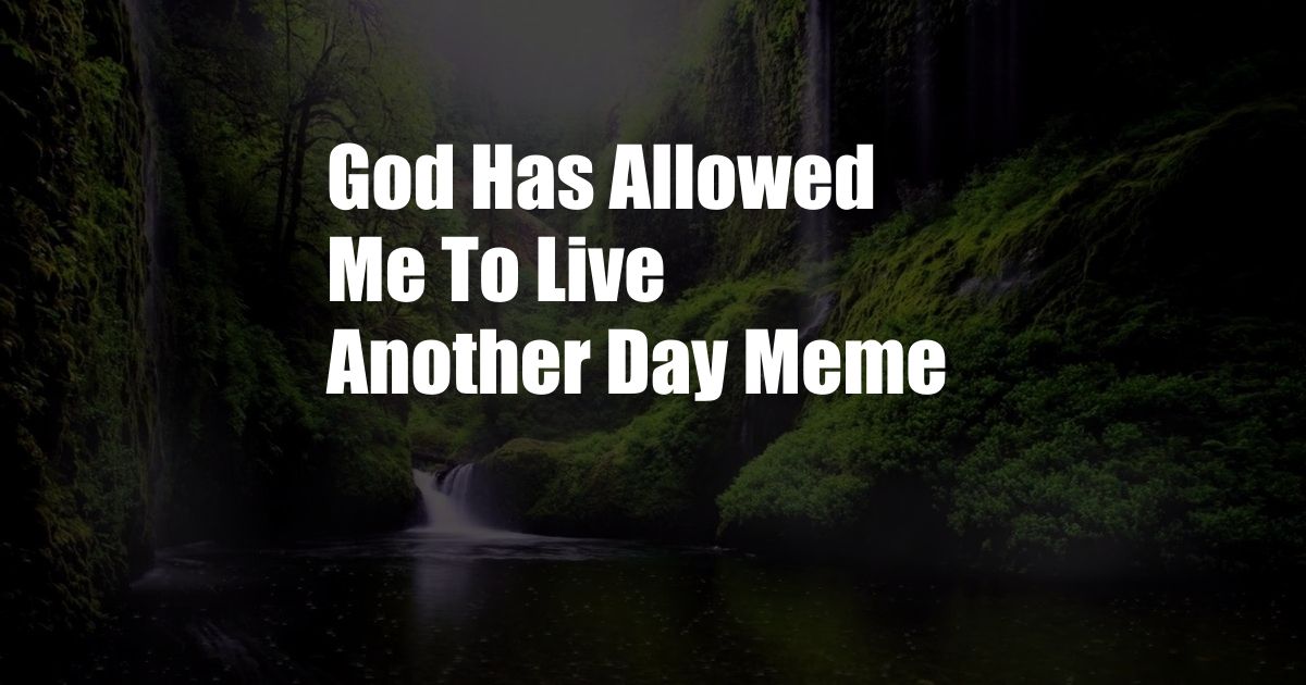 God Has Allowed Me To Live Another Day Meme