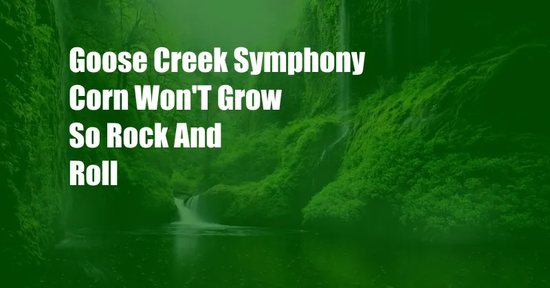 Goose Creek Symphony Corn Won'T Grow So Rock And Roll