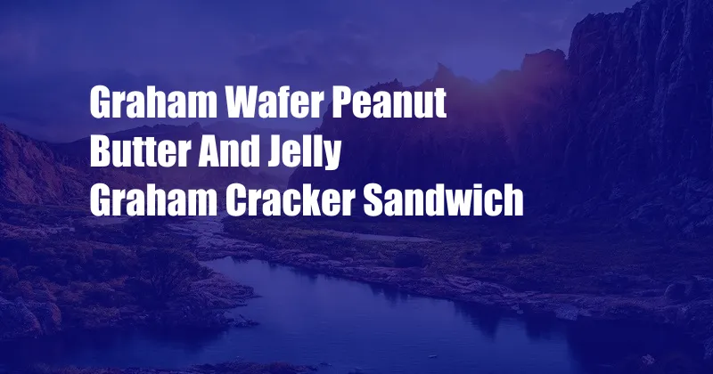 Graham Wafer Peanut Butter And Jelly Graham Cracker Sandwich