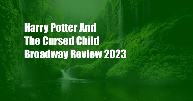 Harry Potter And The Cursed Child Broadway Review 2023