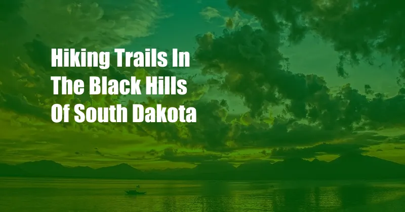 Hiking Trails In The Black Hills Of South Dakota