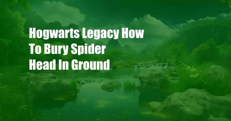 Hogwarts Legacy How To Bury Spider Head In Ground