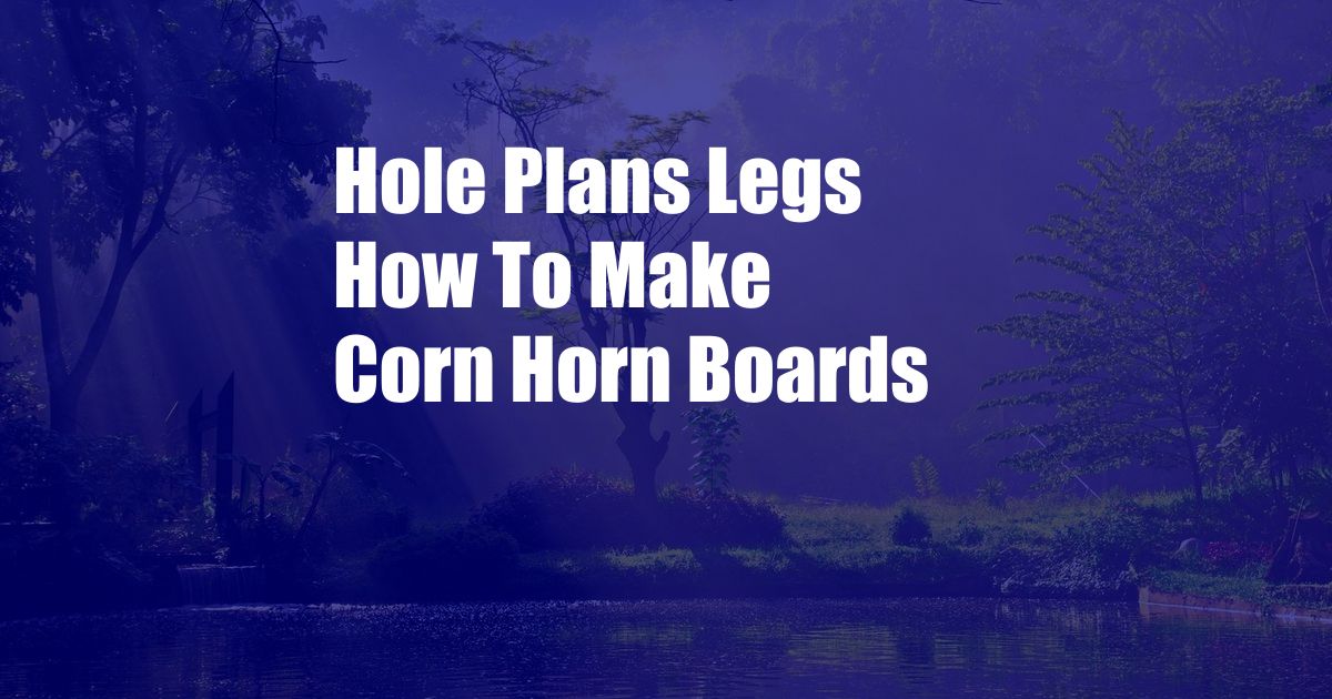 Hole Plans Legs How To Make Corn Horn Boards